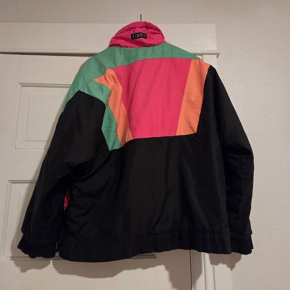 Vintage 80s Coltech Ski Anorak Neon Colorblock Women's Size 10 - Picture 2 of 7